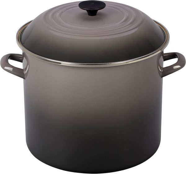 Enamel On Steel Stockpot, 16 qt., Oyster