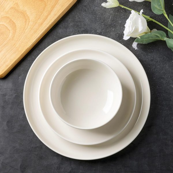 Ceramic Dinnerware Sets of 4, Porcelain Plates and Bowls Sets, Scratch Resistant Dishes Set, Dishwasher & Microwave & Oven Safe Dishware Service for 4,12 pcs - Image 2