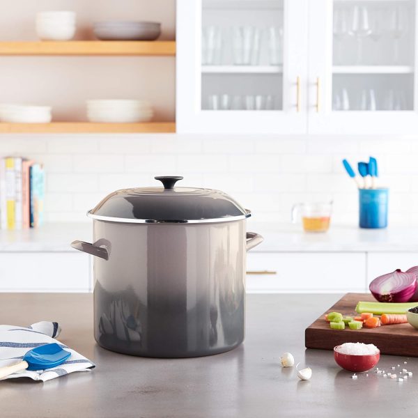 Enamel On Steel Stockpot, 16 qt., Oyster - Image 2